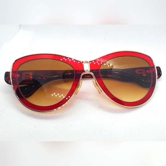 BALENCIAGA - sunglasses- red/brown lenses- gold/brown frame-Like-New - Picture 10 of 10